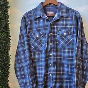 Woodland Blue Plaid Men's Lumberjack Shirt
